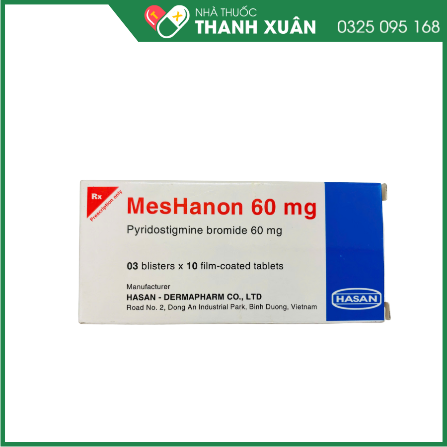 MesHanon 60mg điều trị nhược cơ, tắc ruột, bí tiểu sau phẫu thuật